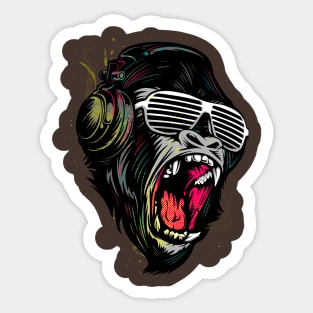 gorilla music Sticker